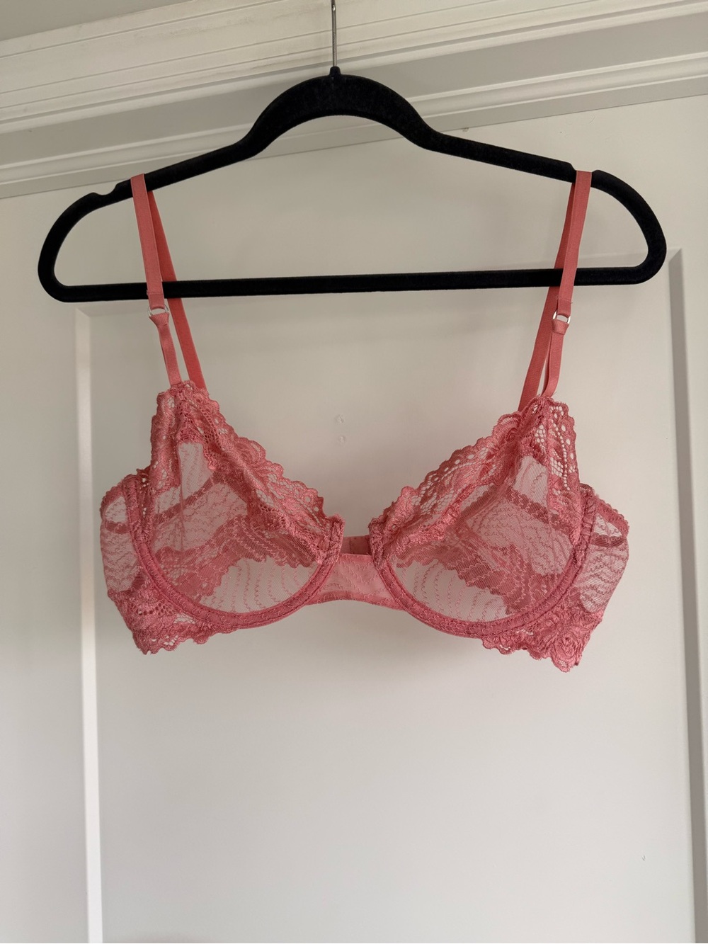 Lonely | Sheer Lace Underwire Bra in Rose